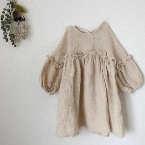 Baby Girls Summer Dresses New 2020 Summer Japan Kids Girl Dress Linen Spring Clothes Ruffles Princess Toddler Baby Girl Clothing
