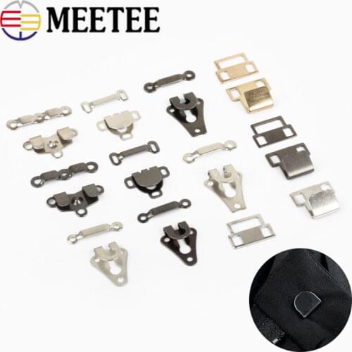 Meetee 30/50sets Copper Metal Pants Hook Fur Coat Invisible Button Skirt Hook DIY Pants Adjustment Buckle Sewing Accessory CN047