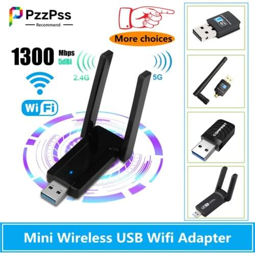 PzzPss Mini Wifi Adapter Wireless USB 1200Mbps 600Mbps Lan USB Ethernet 2.4G 5G Dual Band Wi-fi Network Card 802.11n/g/a/ac