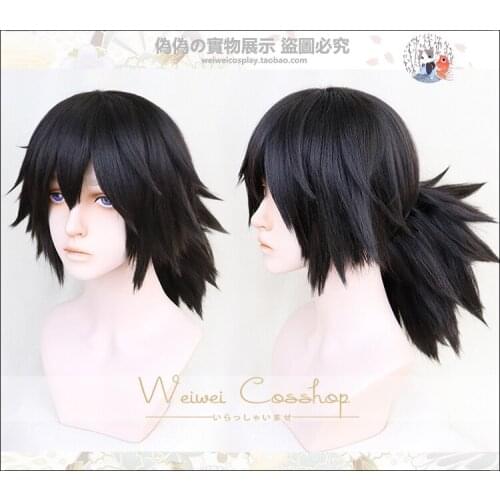 New Anime Demon Slayer Kimetsu no Yaiba Giyu Tomioka Cosplay Hair Wig Fluffy Cosplay Props