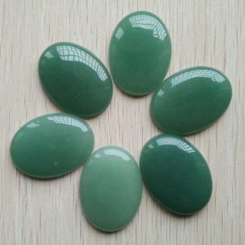 Wholesale 6pcs/lot natural green aventurine stone Oval CAB CABOCHON mix 30x40mm beads for diy jewelry making free shipping