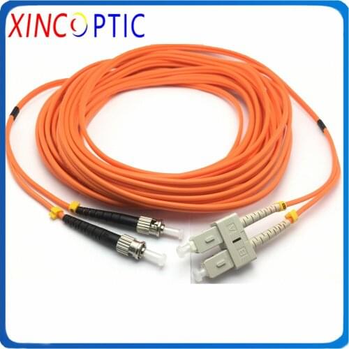 ST-SC MM Fiber Jumper, 50/125 62.5/125 OM2 OM1 Duplex 2Cores PVC 3.0MM 10M 15M 20M 25M 30M SC-ST/LC/FC/SC Fiber Optic Patch Cord