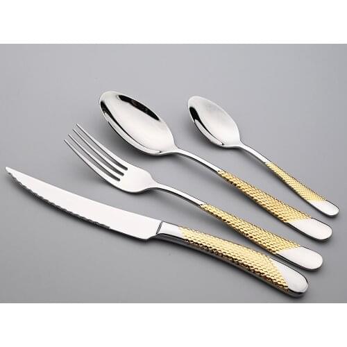 Full Tableware for Kitchen Cutlery Set 304 Stainless Steel Gold Cutlery Dinner Set Fork Spoon Knife Dinnerware Set Dropshipping