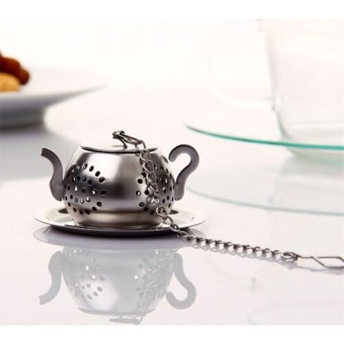 Creative Food-grade 304 Stainless Steel Tea Infuser Portable Teapot Style Tea Filter Heat-resistant Tea Strainer Filter Tea Tool