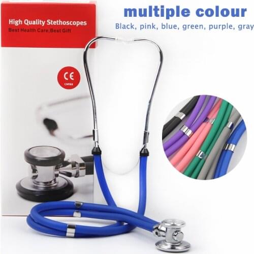 Dual Head Stethoscope Medical Estetoscopi Long Soft Tube Probe Measure Monitor Pregnant Womans Fetal Heart Health Care Unisex