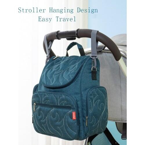 Insular Mommy Bag Baby Stroller Diaper Bag Backpack Portable Mummy Bag Travel Bag with Stroller Straps for Newborn Infant Babies