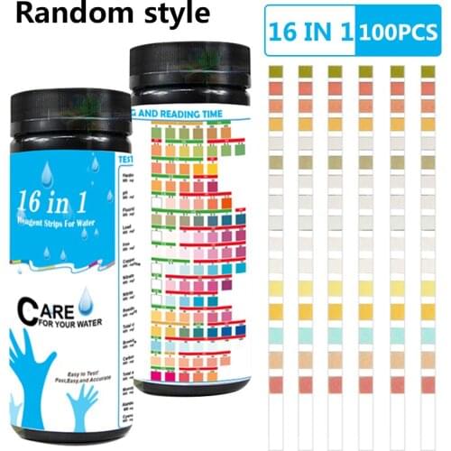 100PC 16in 1 Water Quality Test Strip For Checking Water Quality Test Aquarium Fish Tank Swimming Pool Water Drinking Test Strip