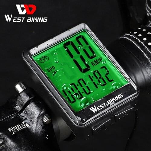 WEST BIKING Bike Computer Wireless And Wired Cycling Odometer Stopwatch LED Measurable Speedometer Rainproof Bicycle Computer