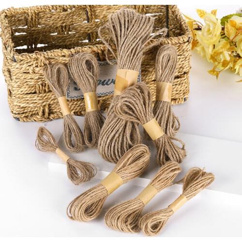 1 mm / 2 mm / 3 mm wide natural jute rope Christmas decoration gift packing rope hand made fine linen hanging tag rope