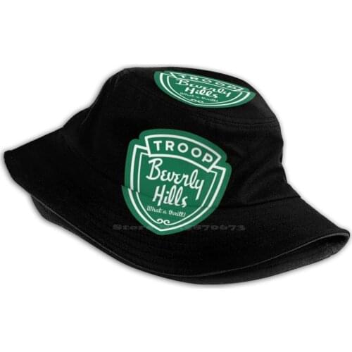 Troop Beverly Hills Logo Flat Top Breathable Bucket Hats Movies Film 80 Movie Shelly Long Pop Culture