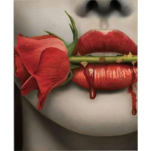 Woman Clothing Patches Tops Vinyl Appliqued Fashion Heat Transfer Diy Applique On Clothes Rose Girl Lips