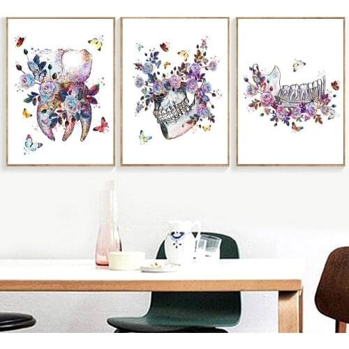Dental Wall Poster Painting Tooth Implant Artwork Print Dentist Medicine Hygienist Canvas Art Modern Clinic Decor Pictures Art