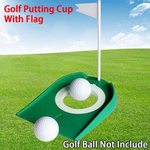 1pc Indoor Golf Putting Cup with Hole Flag Ball Training Putter Practice Aids Rubber Putting Cup 4 1/4" Green New Dropship