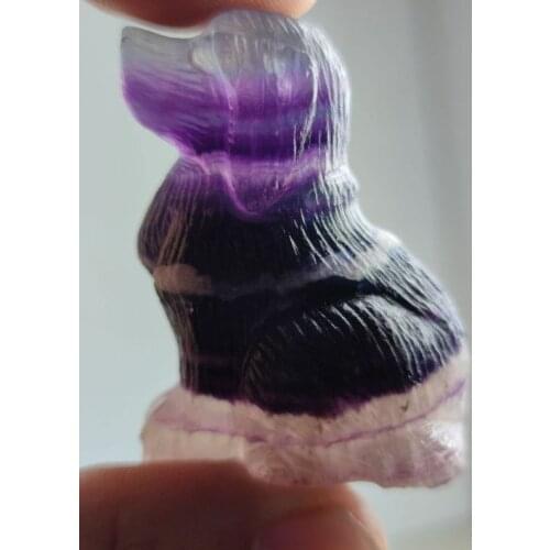 Natural Fluorite dog Figurines Hand Carved cute Animal Statue Healing Crystal home decoration for gifts 1pcs