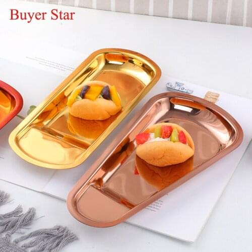 1PC Stainless Steel Gold Towel Storage Fruit Trays Metal Snack Plates Organizer Cookie Rolling Decorative Tray Dinner Dish