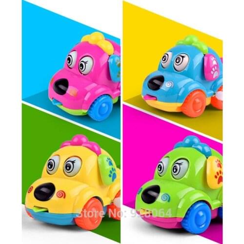 1pcs wind up dog car toy/rc car model/baby toys for children/technology model parts