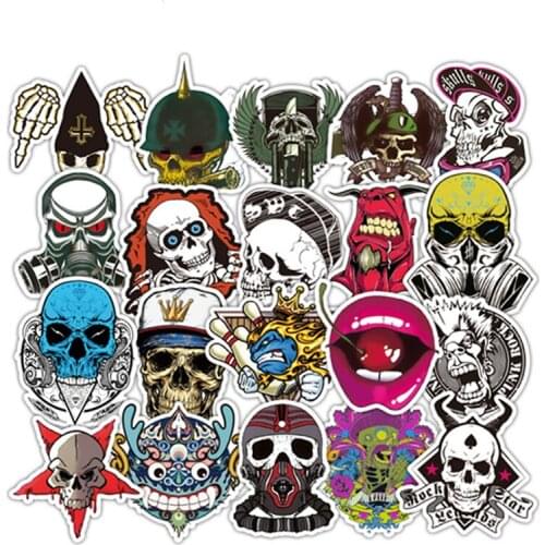 10/30/50PCS Halloween skull hip hop graffiti boy toy suitcase mobile phone skateboard guitar cartoon car sticker wholesale