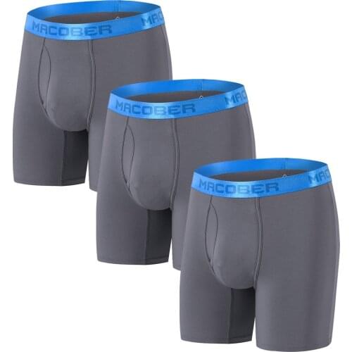 Mens Underwear Shorts Boxers Loose Male Classic Solid Color 3 PCS