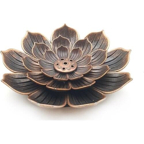 3-in-1 Brass Incense Stick Holder 5 Holes Lotus Stick Incense Burners Incense Holders Detachable D1