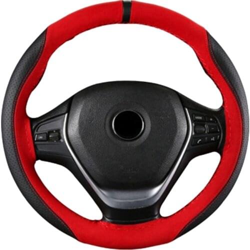 37/38cm Four seasons DIY Car Steering Wheel Cover Universal 7 colors soft Suede and Artificial Leather With Needle and Thread
