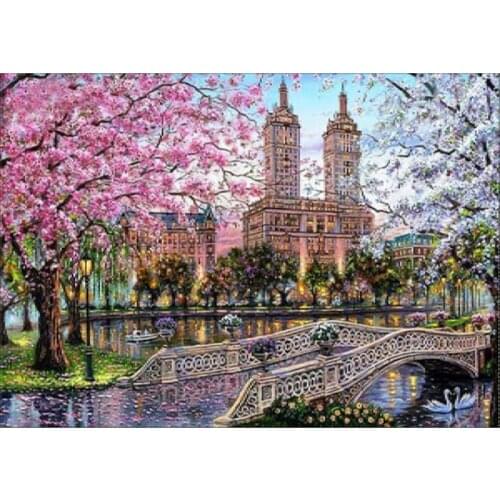 3D Diamond Embroidery 5D DIY Diamond Painting Landscape Sunset Lake Boat Diamond Painting Cross Stitch Rhinestone Mosaic