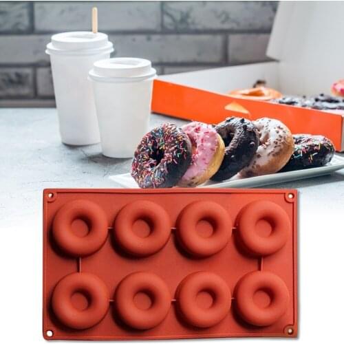 8 Cavity Donuts Mold Non Stick 3D Baking Dessert Non Stick Moulds Heat Resistant Reusable Bakery Pan Kitchen Tools