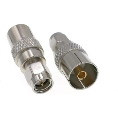 Adapter IEC PAL DVB-T TV Female Jack To SMA Plug Male Connector Straight F/M