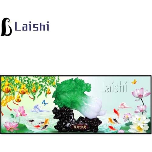 Full Square Round Drill Cabbage Lucky Fortune Nine fish illustration Diamond Painting Plant Flower Animals Rhinestone Mosaic Art