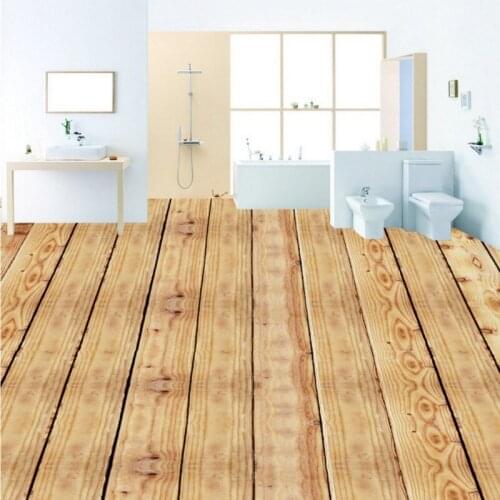 Free Shipping Custom High-quality wood board floor stickers living room bedroom bathroom Self-adhesive flooring mural wallpaper