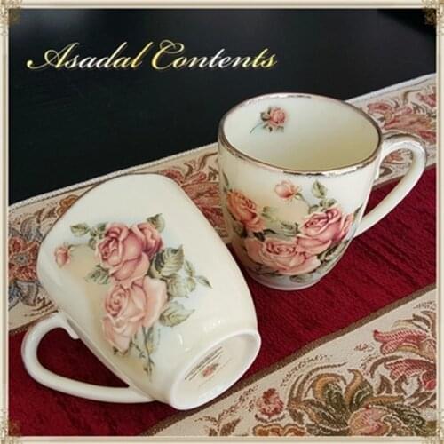 Queen Of South Korea Rose Cups, Ceramic Cups Lovers Mug Simple, High-Grade Gold-Plated Cups Child, Free Shipping