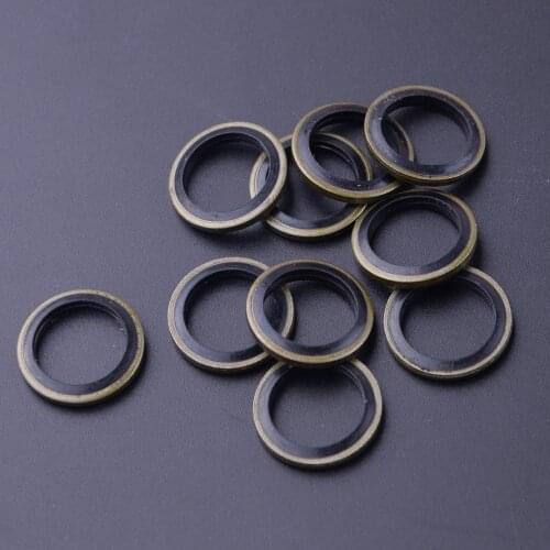 CITALL New 10pcs Auto Car Engine Oil Crush Washers Drain Plug Gaskets Bonded Seal Ring 14mm ID 20mm OD