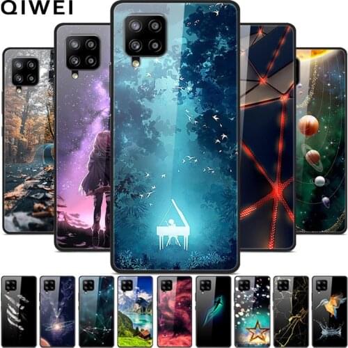 For Samsung A42 5G Case Tempered Glass Hard PC Phone Back Cover For Samsung Galaxy A12 5G A 12 M12 M42 Cases Fundas Coque M 12