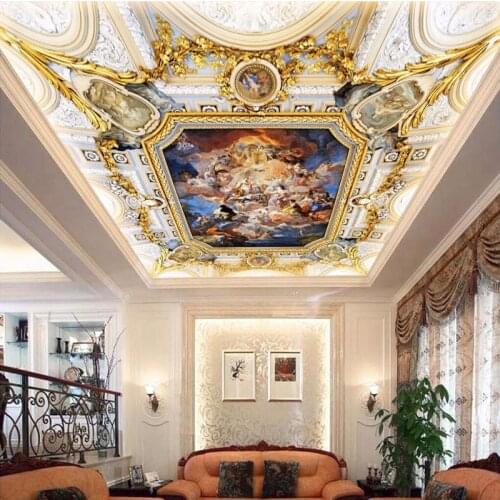 Custom Mural Wallpaper European Style Angel Oil Painting Mural Living Room Hotel Ceiling Wall Painting Luxury Home Decor Fresco