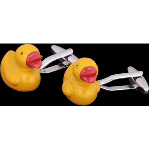 Cute Yellow Ducky Duck Cufflinks Fashion Mens Shirt Jewelry Wedding Party Accessories