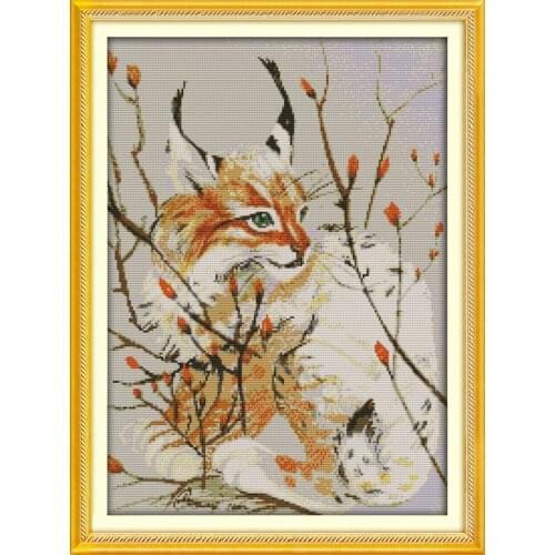 Joy sunday animal style The cat fairy cross stitch kits stamped pattern for beginners easy and quickly