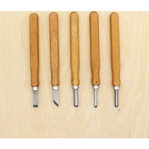 5Pcs/Lot Leather Cutter Knife Set Hand Wood Carving Chisels DIY Tools