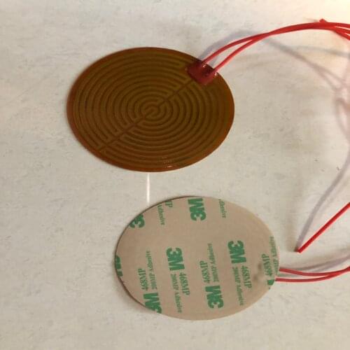 Dia160mm 12v 110w Eeletric PI Polyimide Film Heater Heating Element For 3D Printer Oil Tank Car Defrosting Defogging