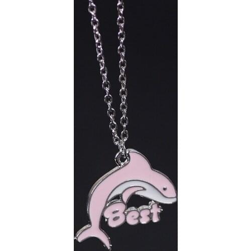 New Fashion 2 Piece Set Dolphin Pendant BFF Necklace For Women 2021 Best-selling Best Friend Necklace Chain Jewelry Collares