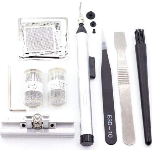 1Set BGA Reballing Directly Heat Stencils Solder Paste Tin Balls Station Steel Mesh BGA Reball Kit for SMT Rework Repair
