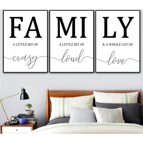 Nordic Minimalist Posters And Prints Family Sign Wall Art Picture Letter Family Quote Love Home Decor for Living Room Decor TB21