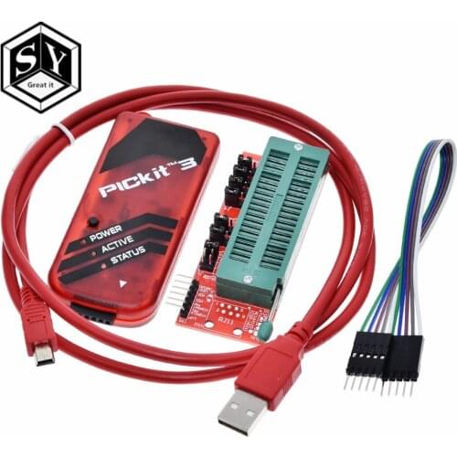 Great IT PICKIT3 PIC KIT3 PICKIT 3 Programmer Offline Programming PIC Microcontroller Chip Monopoly+PIC Programmer adapter seat