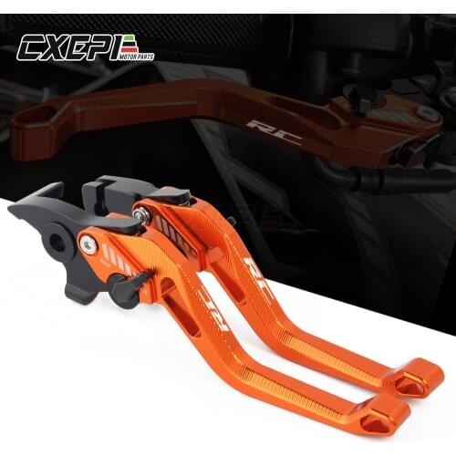 For KTM RC RC125 RC200 RC390 125 200 390 2014 2015 2016-2020Motorcycle Adjustable Folding Extendable Brake Clutch Lever LOGO RC