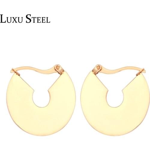 LUXUSTEEL Statement Earring Jewelry Gold Color Geometry Sector Drop Earring Female Brinco Bijoux Gift Wholesale