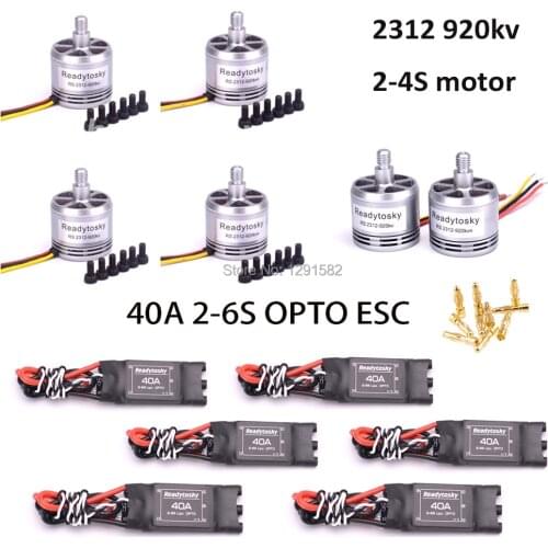 RS2312 2312 920KV Brushless Motor CW CCW support 2-4S & 40A 2-6S OPTP ESC for S500 Quadcopter Multicopter