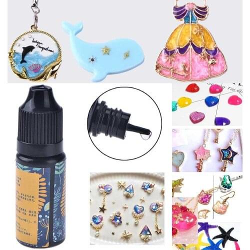 Hard UV Resin Glue Crystal Clear Ultraviolet Curing Epoxy Resin UV Glue Solar Cure Sunlight Activated DIY Jewelry Making 10g