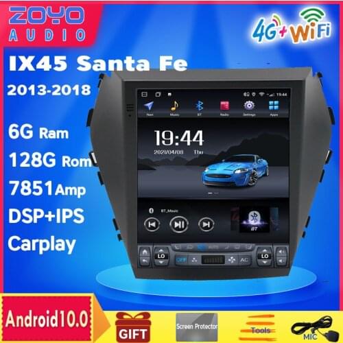 ZOYOSKII Android 10.4 inch vertical IPS screen car GPS multimedia radio bluetooth navigation player for Hyundai IX45 2013-2018