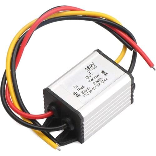 12V to 6V Step-Down Power Supply Module Converter Car Power Converter DC 9V-22V 12V to DC 6V Buck 3A 18W Step Voltage Regulator