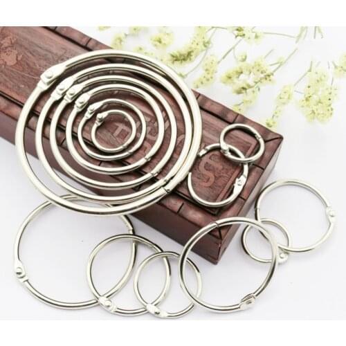5pcs Metal Loose Leaf Book Binder Hinged Ring Binds Binding Keychain Scrapbook Metal Ring Binder Desk Calendar Circle