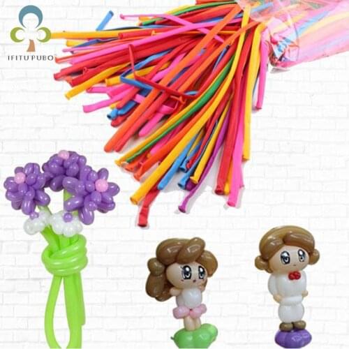 50pcs/bag Long magic balloon can be prepared DIY Mixed color mixing long balloon party decorations LYQ
