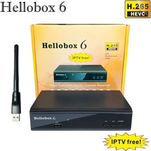 Hellobox6 Satellite TV Receiver H.265 HEVC 1080P MultiStream/T2MI TV BOX Decoder DVB S2 Satellite Tuner Receptor